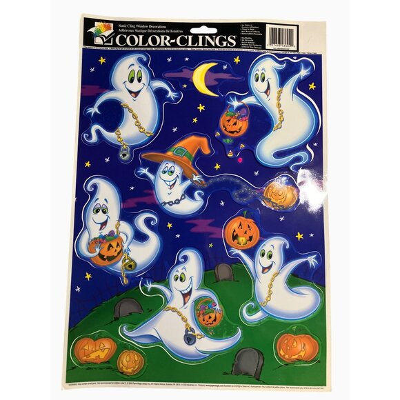 Halloween Ghost Color-Clings Window Decorations - Reusable & Removable - Picture 1 of 9